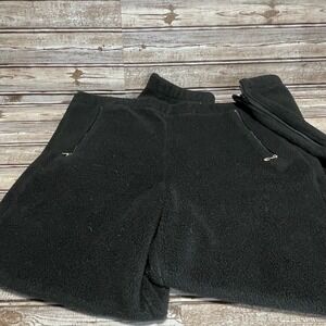LL Bean Fleece Lounge Pants Zip Pockets Comfy Casual Black Sweatpants‎ Size Lx29